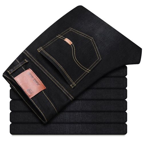 Jean Noir Classique À Jambes Droites Pour Homme,Pantalon Confortable Et Fin,Disponible En Grande Taille,Cadeau Pour Papa