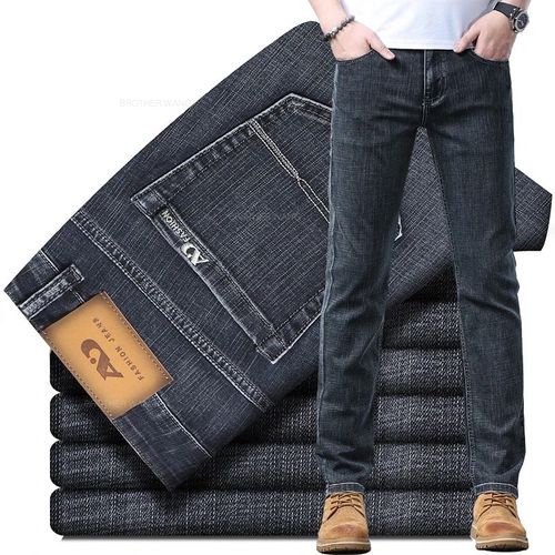 Jean Bleu Clair Mince Pour Hommes,Pantalon Droit De Style Classique,Tissu Commissionné,Mode D'affaires,Marque Masculine,Printemps Et Été 2024