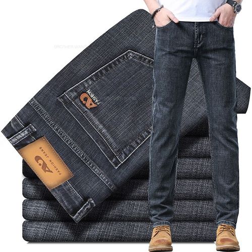 Jean Slim Bleu Clair Pour Homme,Pantalon En Denim,Tissu De Commande Décontracté,Classique,Fjm,Gris Struction É,Printemps Et Été