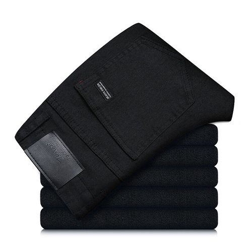 Fjmale-Jean De Travail Noir Classique Pour Homme,Vêtement De Marque,Taille 28-38,Décontracté,Droit,À La Mode