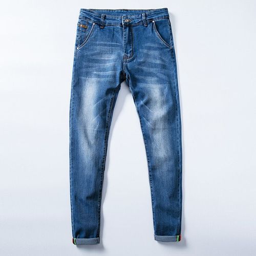 Kstun-Jean Slim De Couleur Bleu Foncé Pour Homme,Pantalon Décontracté À La Mode,2024