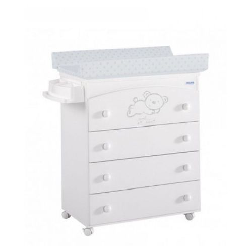 Commode Langer Avec Baignoire B-970 Sweet Bear Blanc Etoiles Gris