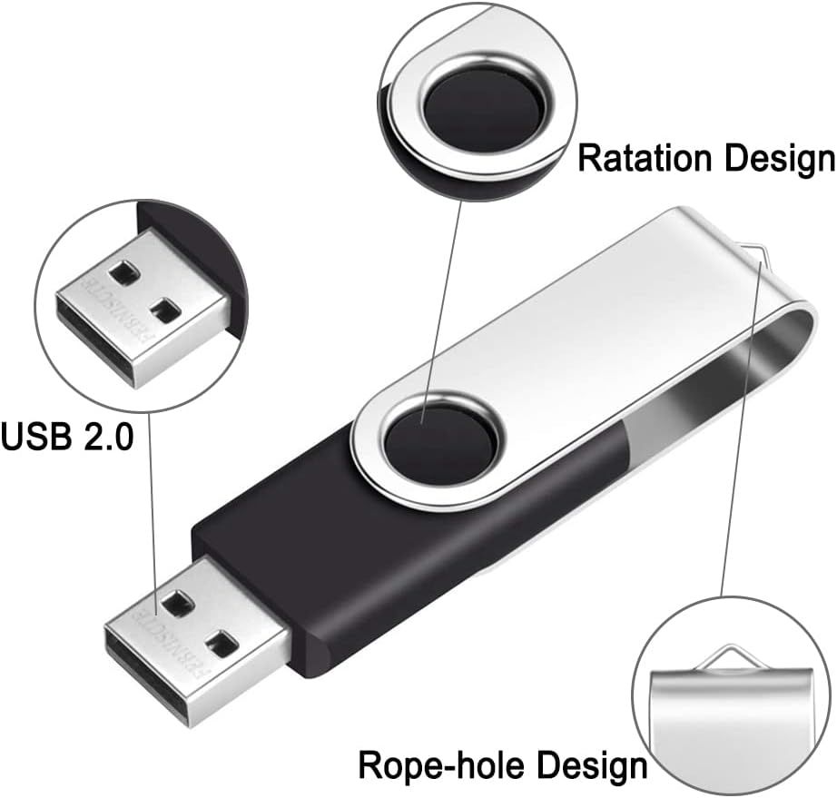 Cl USB 2.0 2 Go Lot de 10 Disque Flash USB Pivotante Cles U... - 4