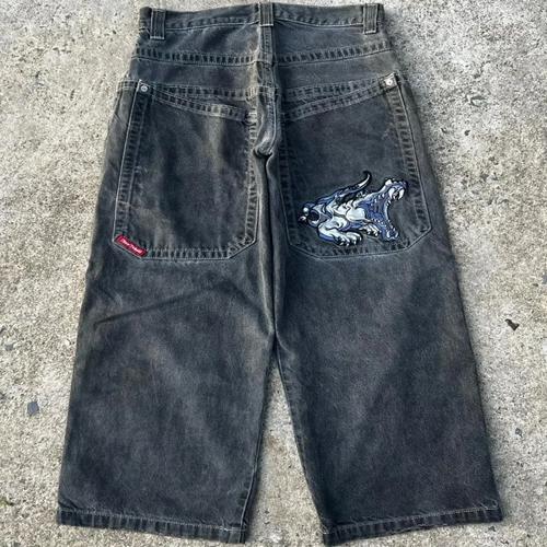 Jnco-Jeans Baggy Brodés Pour Hommes,Pantalons En Denim,Streetwear Hip Hop Rétro,Streetwear Gothique,Rue Des Années 90,Harajuku,