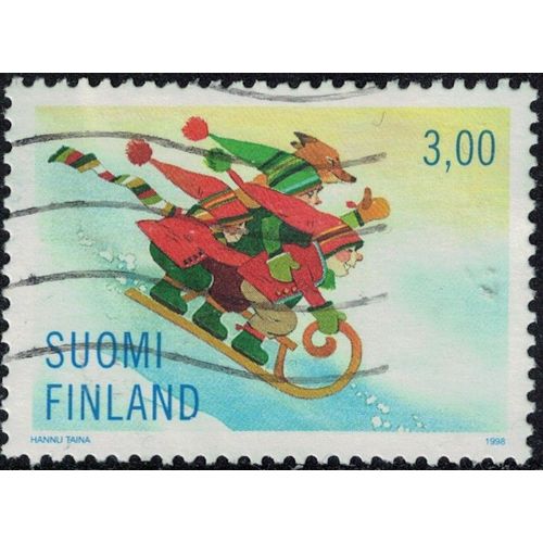 Finlande 1998 Oblitéré Used Children Sledging Enfants Faisant De La Luge Y&t Fi 1424 Su