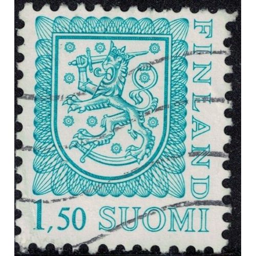 Finlande 1985 Oblitéré Used Coat Of Armes Blason Armoiries Lion Héraldique Vert Bleu Y&t Fi 917 Su