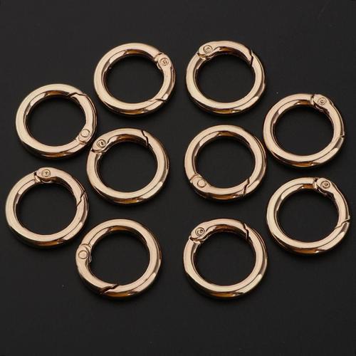 Bague de Verrouillage Mousquetons Rond - Mousqueton à Ressort - Crochet  Porte-Clés - Boucle Porte-Clés - Clips Mousqueton - 10pcs KC Golden 25x16mm