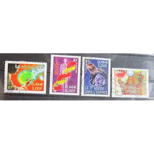 2001. F3422;F3423;F3425;F3426: Le Siècle Du Timbre: Sciences
