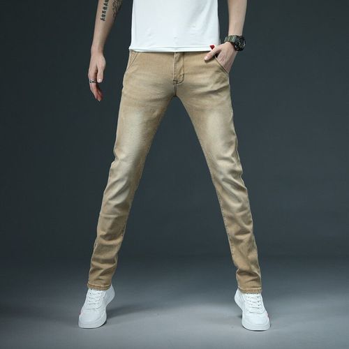 Jean Slim En Coton Artificiel Astique Pour Homme,Pantalon En Denim Blanc,Noir Et Gris,Vêtement De Marque Décontracté,2022