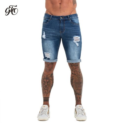 Short En Jean Déchiré Noir Pour Homme,Taille Haute,Style Streetwear Décontracté,Grande Taille,Collection Été,Dk03