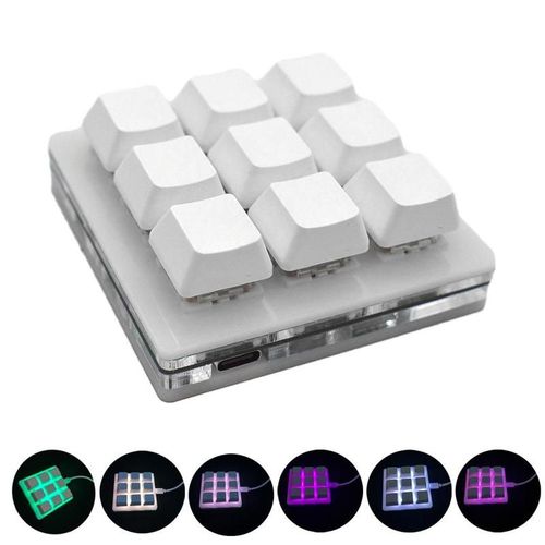 Clavier USB standard HID, Plug and Play, 9 touches, compatible avec mac os/Linux/ Raspberry, panneau Pi, Android, rétroéclairé, pour windows F2V3