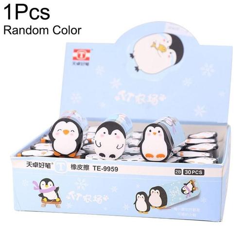 Gommes À Pingouin Dessin Animé Pour Enfants, 1 Pièce, Kawaii, Fournitures Scolaires Et De Bureau Créatives, Faciles À Nettoyer, Sté Aléatoire L0p8