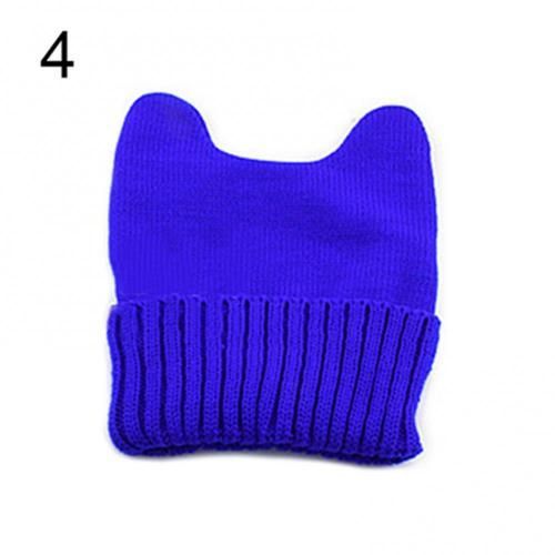 Bonnet Élastique Tricoté En Forme D'oreille De Chat Pour Femme Et Fille, Chapeau Chaud D'hiver, Doux Et Mignon, 2021