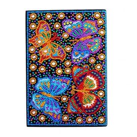 Bloc-Notes A5 Pour Journal Intime, Papeterie Scolaire, Bricolage, Peinture Diamant Multi-Formes, Rose Et Papillon