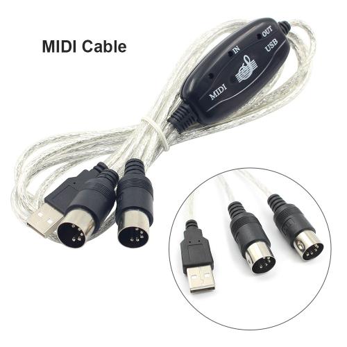 Câble adaptateur MIDI USB professionnel, entrée-sortie, convertisseur de clavier électronique pour PC et musique, compatible avec Windows 7/ 10/ 98SE/ ME