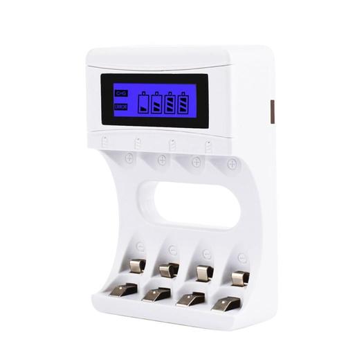 Chargeur De Batterie Intelligent, Écran Lcd À 4 Fentes, Pour Piles Rechargeables Aa / Aaa Nimh Nicd