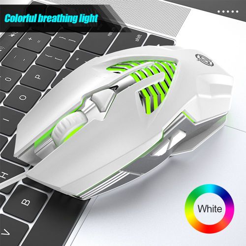 Souris optique de jeu à câble USB, 3200DPI, avec éclairage LED, 6D, 6 touches, Macro-programmation, silencieuse, pour ordinateur de jeu