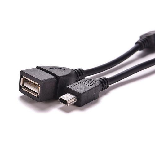 Câble adaptateur Mini USB mâle vers USB 2.0 Type A femelle, 10cm, 5 broches, noir, OTG, pour téléphone portable, tablette, MP3, MP4, appareil photo