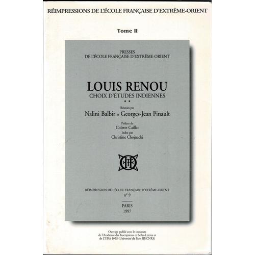 Louis Renou, Choix D'études Indiennes Tome 2