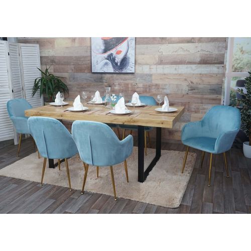 6x Chaise De Salle À Manger Hwc-F18, Chaise De Cuisine, Design Rétro   Velours Menthe, Pieds Dorés