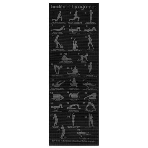 Tapis De Yoga - 28 Poses De Yoga - Noir