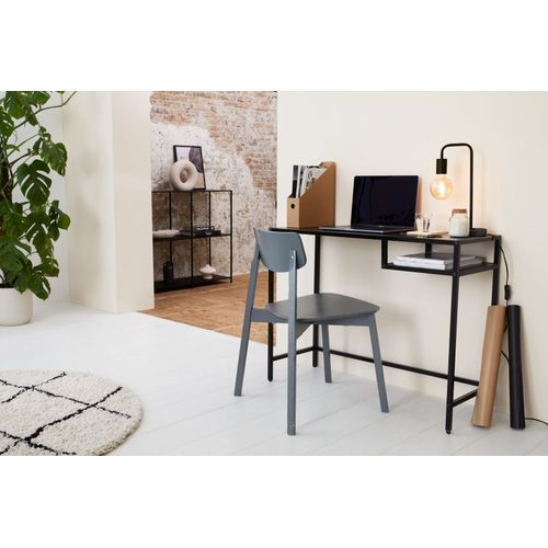 Lifa Living Bureau Informatique Noir , Petite Table Bureau, Poste De Travail Informatique, Bureau Industriel En Métal De Couleur Noir, 100 X 36 X 76 Cm