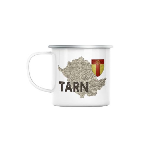 Mug En Métal Emaillé Tarn 81 Departement Albi Carte Ancienne Occitanie