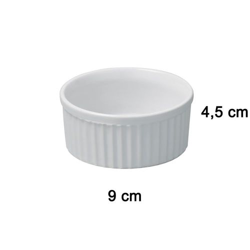 Lot De 6 Ramequins En Céramique 9 X 4,5 Cm Blanc Hobby Cook