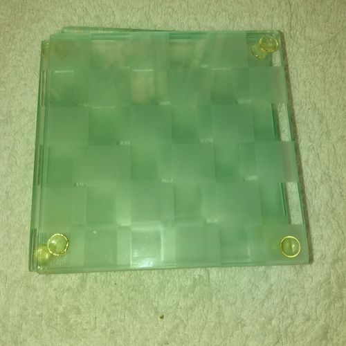 4 Sous-Verres Carrés En Verre