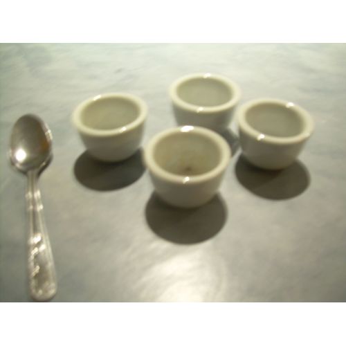 Lot De 4 Mini Ramequins Porcelaine Blanche