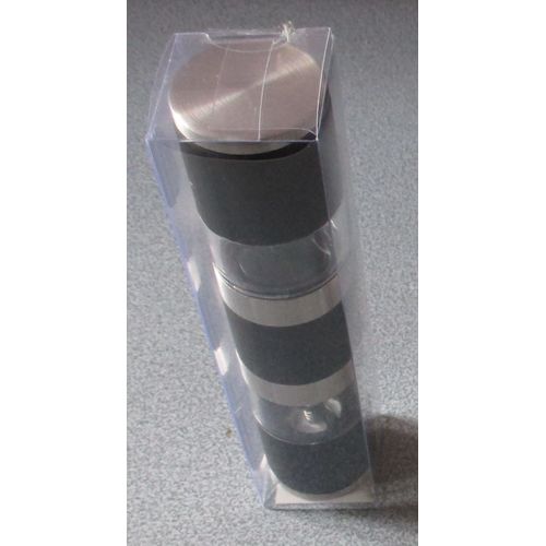 Moulin Manuel 2 En 1 À Poivre Et Sel - Diamètre 4.5cm - Hauteur 19cm - Réservoirs Transparents Pour Voir Les Niveaux De Sel Et De Poivre - Article Aliinéa Dans L'emballage D'origine