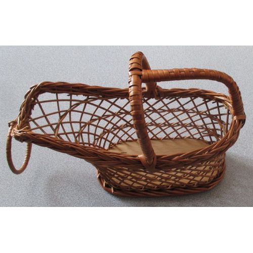 Panière En Rotin Et Rosier Vintage - Corbeille De Présentation Pour Bouteille De Vin - Anneau Rond De Suspension Et Anse Rigide Permettant De Facilement Verser Le Vin