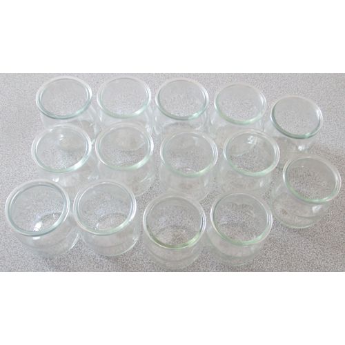 Lot De 14 Petits Pots En Verre La Laitière - Pouvant Servir De Verrines, Mini Vases, Photophores Ou Autre Usage - Hauteur 7cm, Diamètre 5.5cm - Vendus Vides