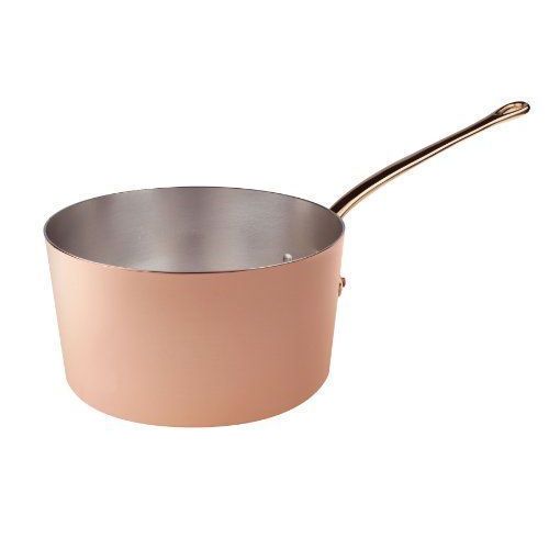 Pentole Agnelli Casserole Haute De Cuivre Étamé Avec 1manche 16 Cm