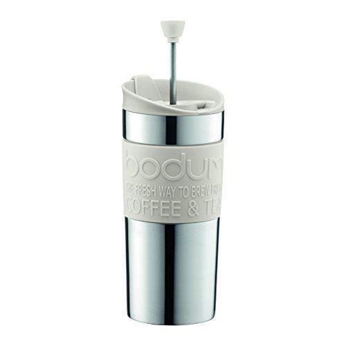 Bodum 11067-913 Travel Press Mug À Piston Petit Modèle 0,35 L Blanc Crème