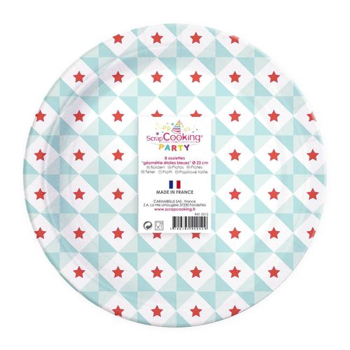 Assiettes Géométrie Étoiles 8 Pièces