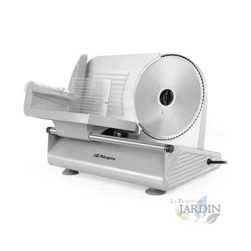 Trancheuse À Viande Métallique Orbegozo. Puissance 150 W. Lame En Acier Inoxydable. Réglage De L'épaisseur De La Garniture.