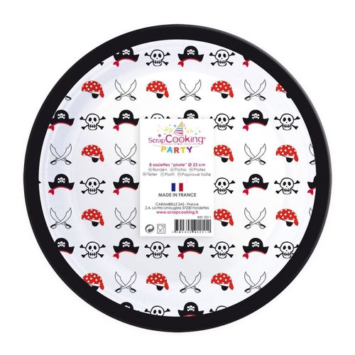 Assiettes Pirate 8 Pièces