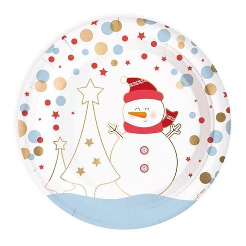 Assiettes Bonhomme De Neige 8 Pièces
