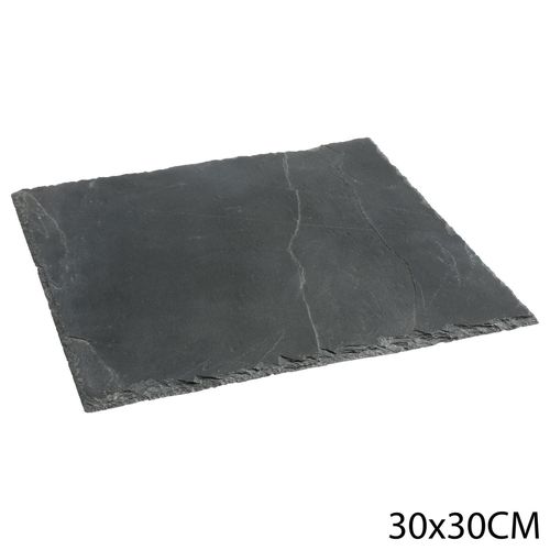 Lot 2x Assiette En Ardoise - 30 X 30 Cm.