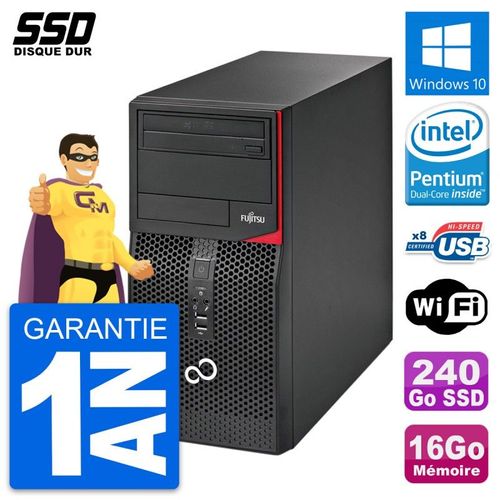 PC Tour Fujitsu Esprimo P520 Intel G3220 RAM 16Go SSD 240Go Windows 10 Wifi
