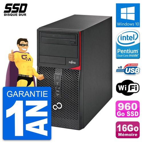 PC Tour Fujitsu Esprimo P520 Intel G3220 RAM 16Go SSD 960Go Windows 10 Wifi