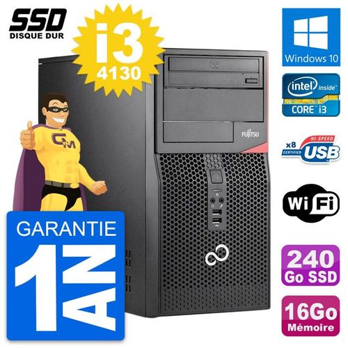 PC Tour Fujitsu Esprimo P520 MT Intel i3-4130 RAM 16Go SSD 240Go Windows 10 Wifi