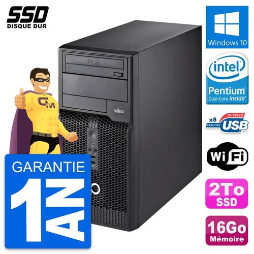 PC Tour Fujitsu Esprimo P510 MT Pentium G2020 RAM 16Go SSD 2To Windows 10 Wifi