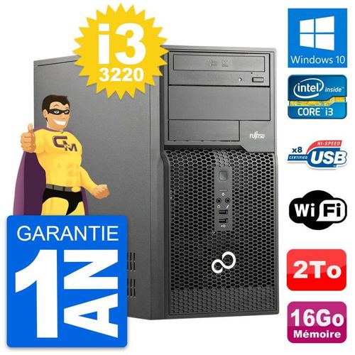 PC Tour Fujitsu Esprimo P510 MT Core i3-3220 RAM 16Go Disque 2To Windows 10 Wifi