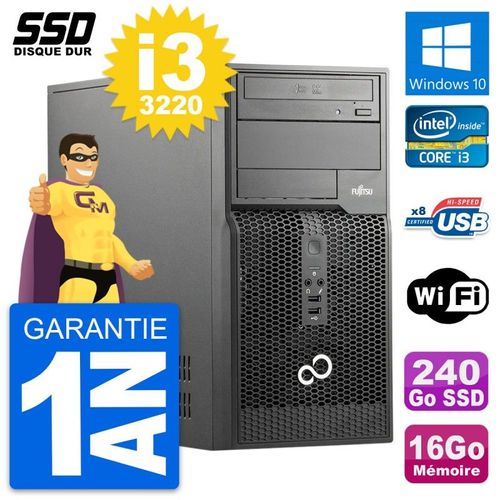 PC Tour Fujitsu Esprimo P510 MT Intel i3-3220 RAM 16Go SSD 240Go Windows 10 Wifi