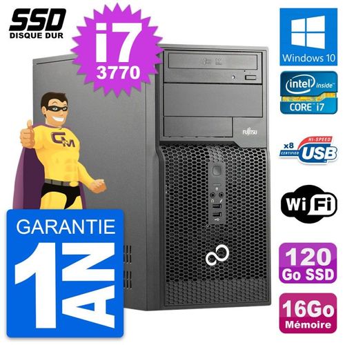 PC Tour Fujitsu Esprimo P510 MT Intel i7-3770 RAM 16Go SSD 120Go Windows 10 Wifi