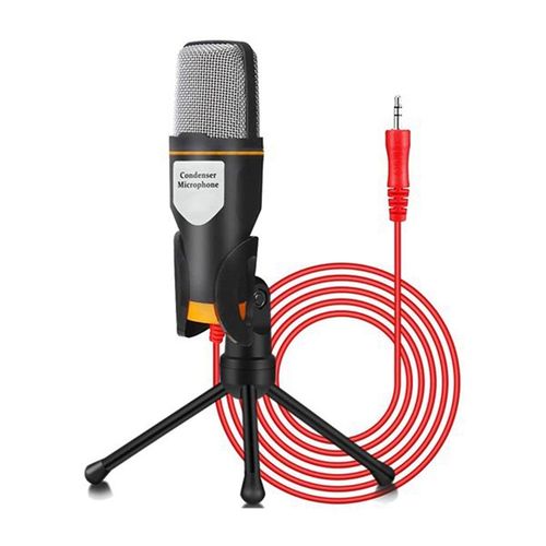 Microphone Stéréo À Condensateur Avec Trépied, Prise 3.5mm, Pour Ordinateur De Bureau, Pour Vidéo Pc, Chat, Jeu, Enregistrement