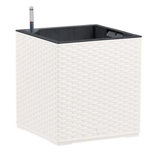 Poetic - Bac Casa Mesh Carre 30 Blanc - L 29.9 X L 29.9 X H 31.3 Cm 12l - Avec Reserve D'eau