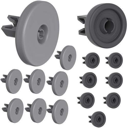 Roues de lave-vaisselle universelles pour paniers inférieur et supérieur [Lot 16] Pièces de rechange compatible avec AEG Candy Electrolux Faure Ikea